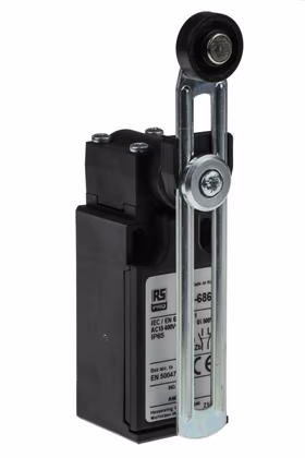 RS PRO Adjustable Roller Lever Limit Switch, NO/NC, IP65, DPST, Thermoplastic Housing, 400V ac Max, 10A Max